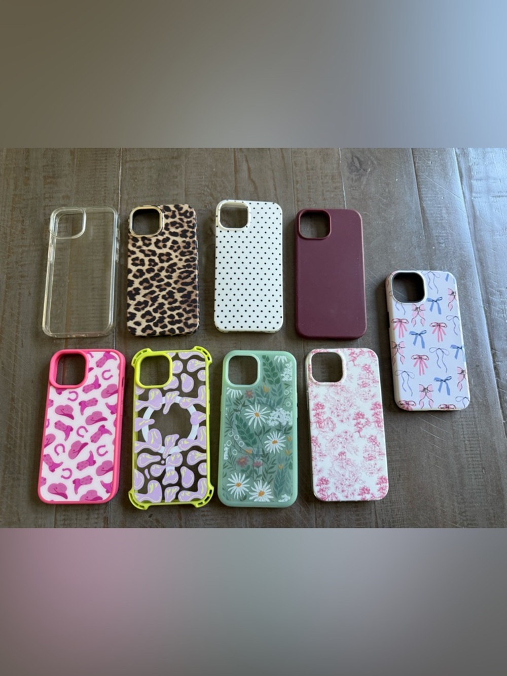 Bundle of 9 cases for iPhone 13 including an otterbox